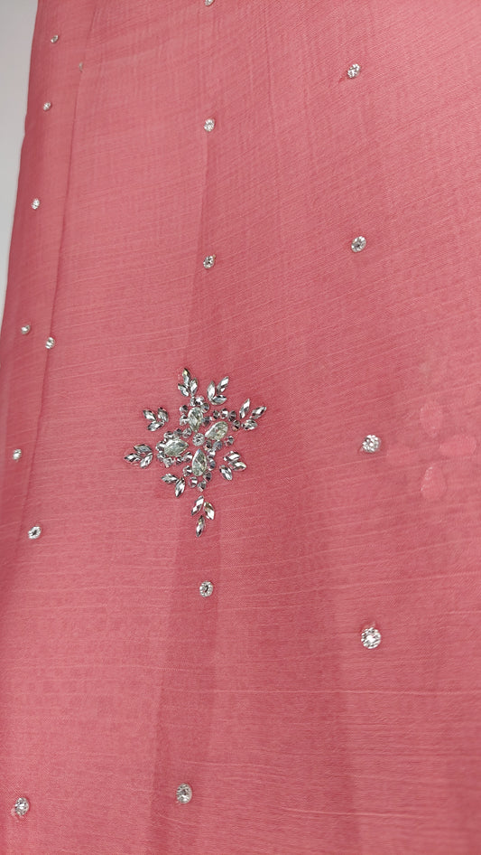 CORAL TISSUE SAREE