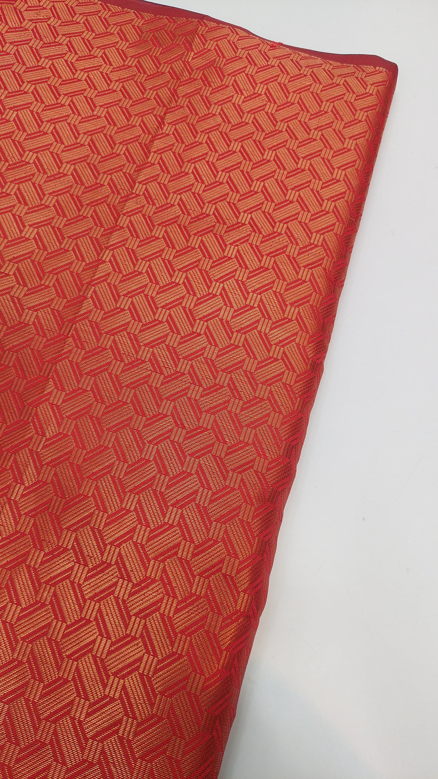 TABASCO RED BROCADE MATERIAL