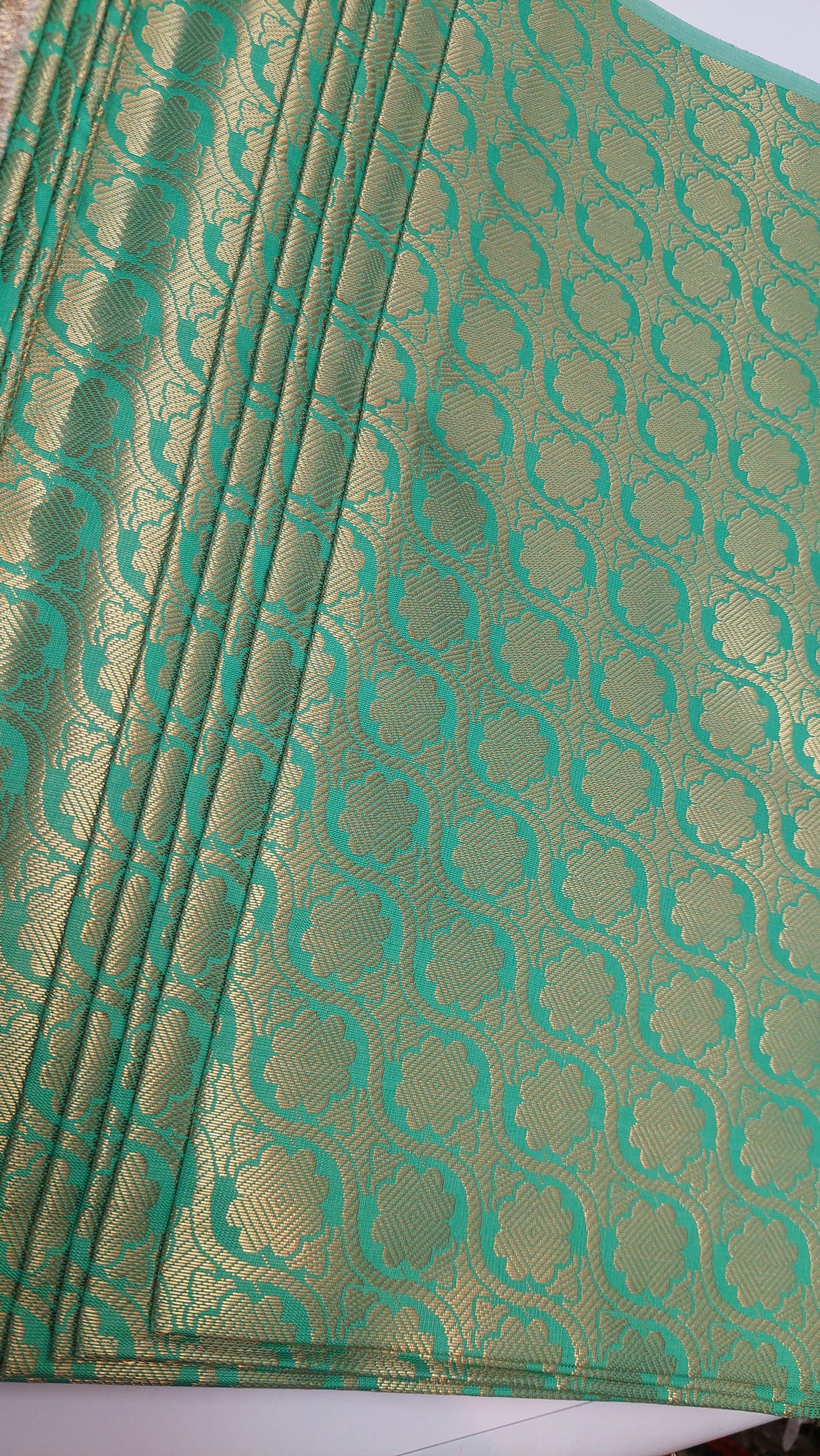 MINT GREEN BROCADE MATERIAL