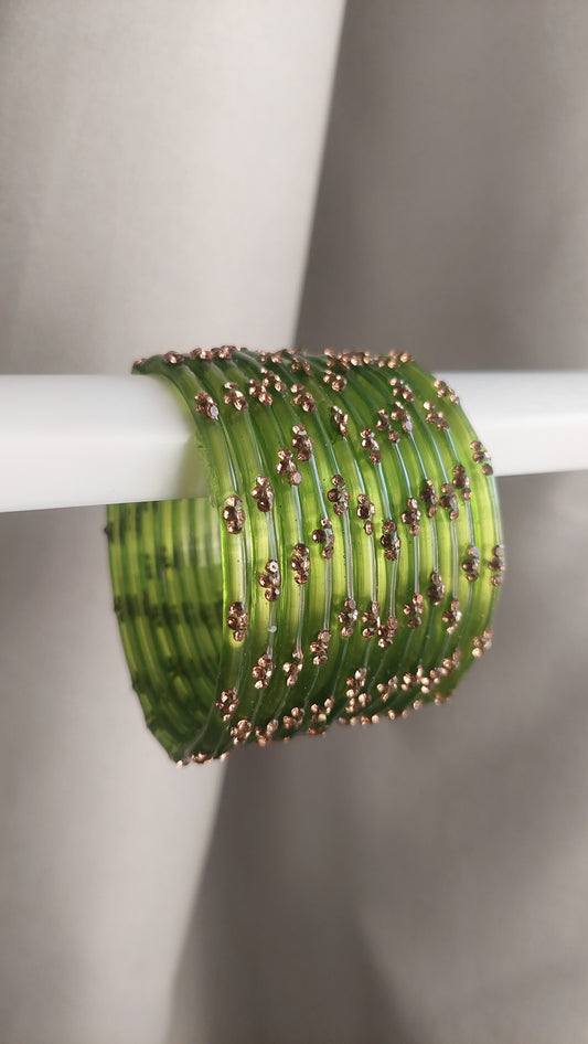 RAIN DROP BANGLES (LIGHT GREEN)