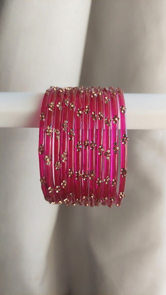 RAIN DROP BANGLES (MAGENTA)
