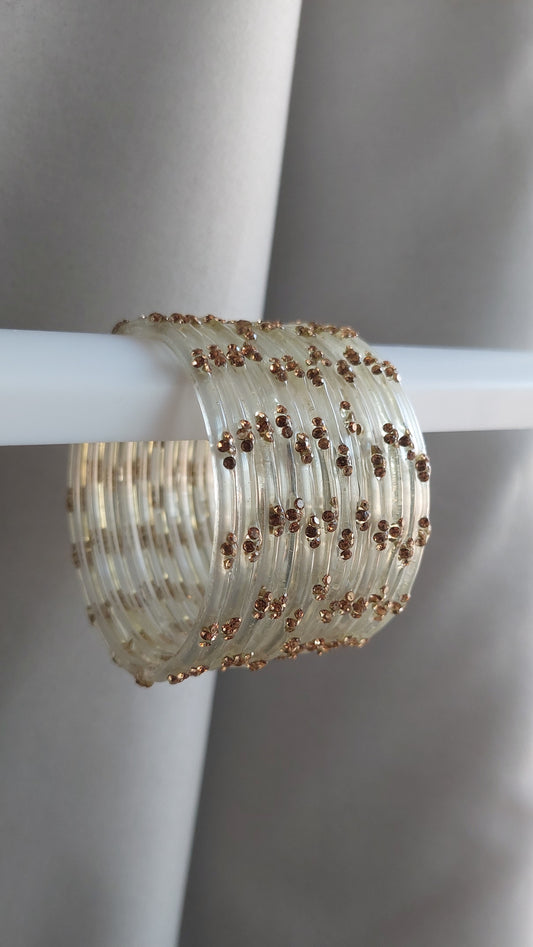 RAIN DROP BANGLES (CLEAR WHITE)