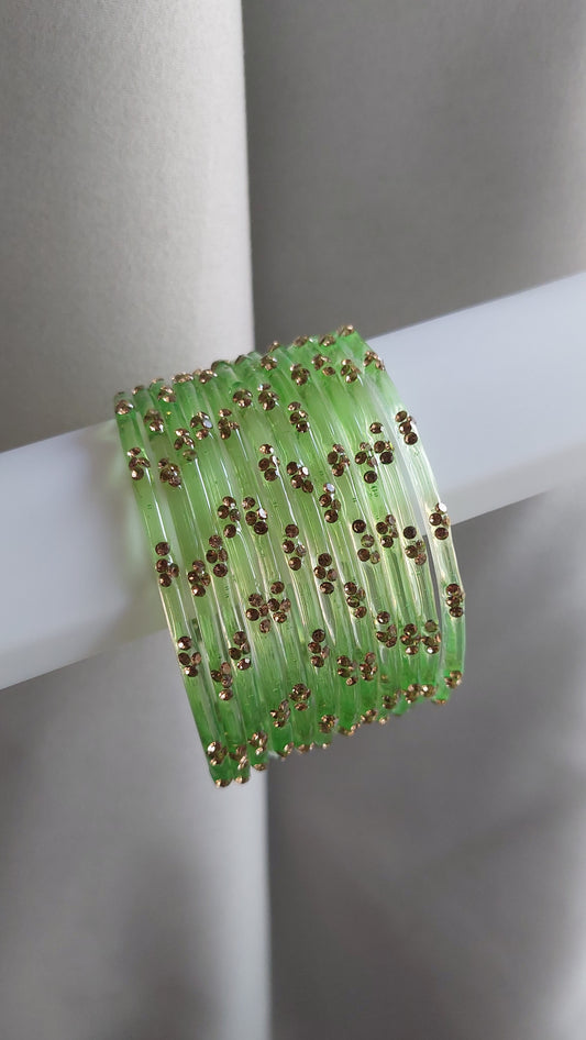 RAIN DROP BANGLES (PASTEL GREEN)