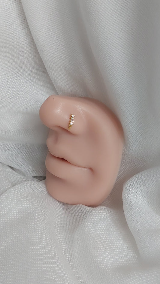 18ct Gold |CZ Nose Stud | 035