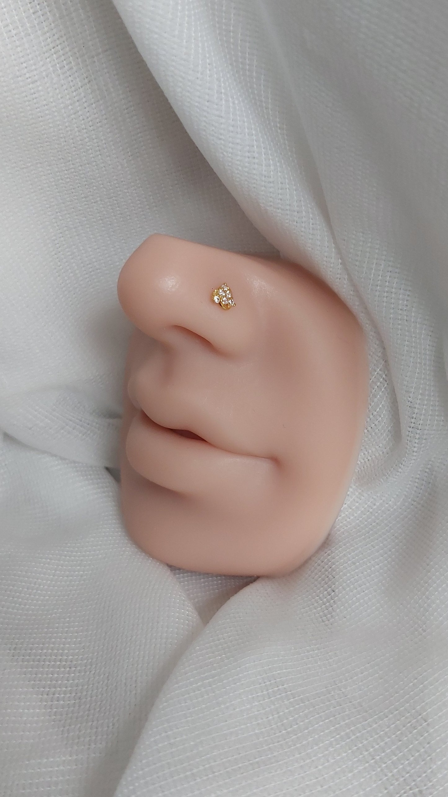 18ct Gold | CZ Nose Stud | 039
