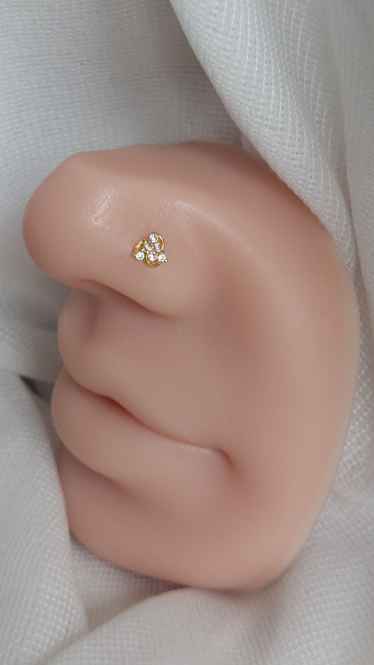 18ct Gold | CZ Nose Stud | 039