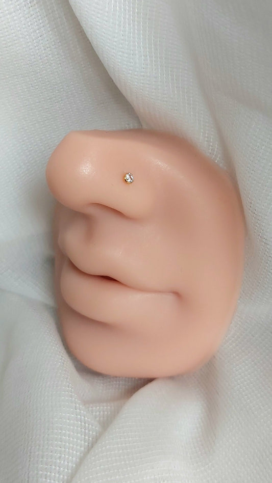 22ct Gold | CZ Nose Stud | 040