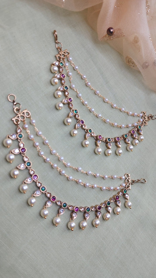 ANTIQUE GOLD EAR CHAINS 009