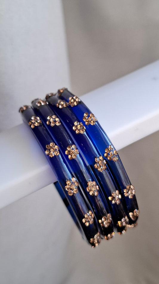 SPARKLE GLASS BANGLES (BLUE)