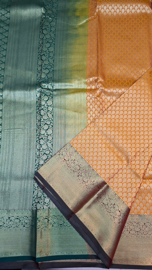 BLOOD ORANGE & GREEN SILK