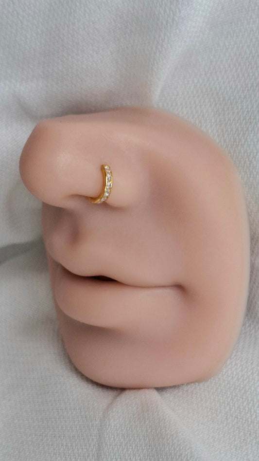 22ct Gold | CZ Nose Ring | 045