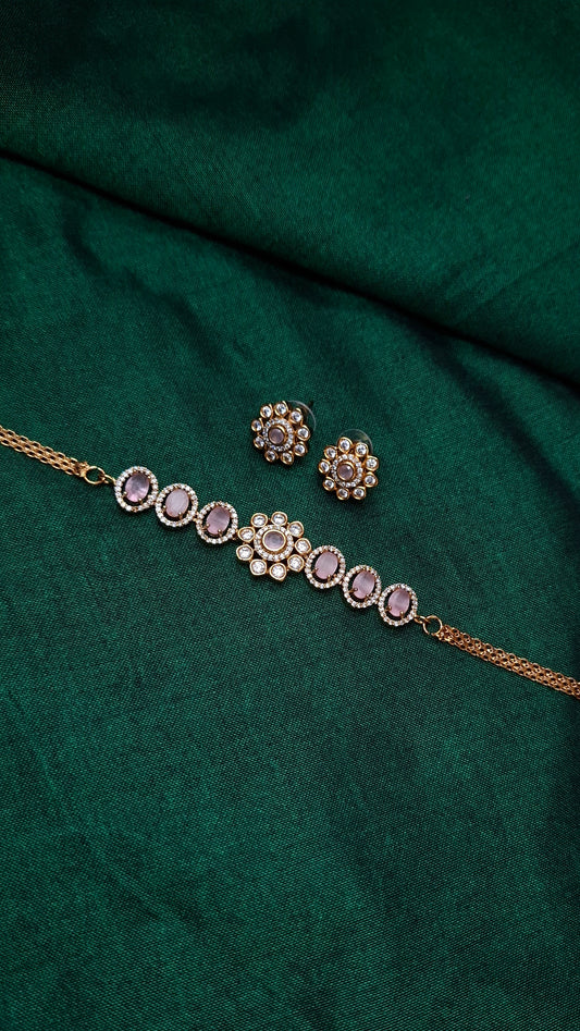 GOLD CHOCKER (BABY PINK)