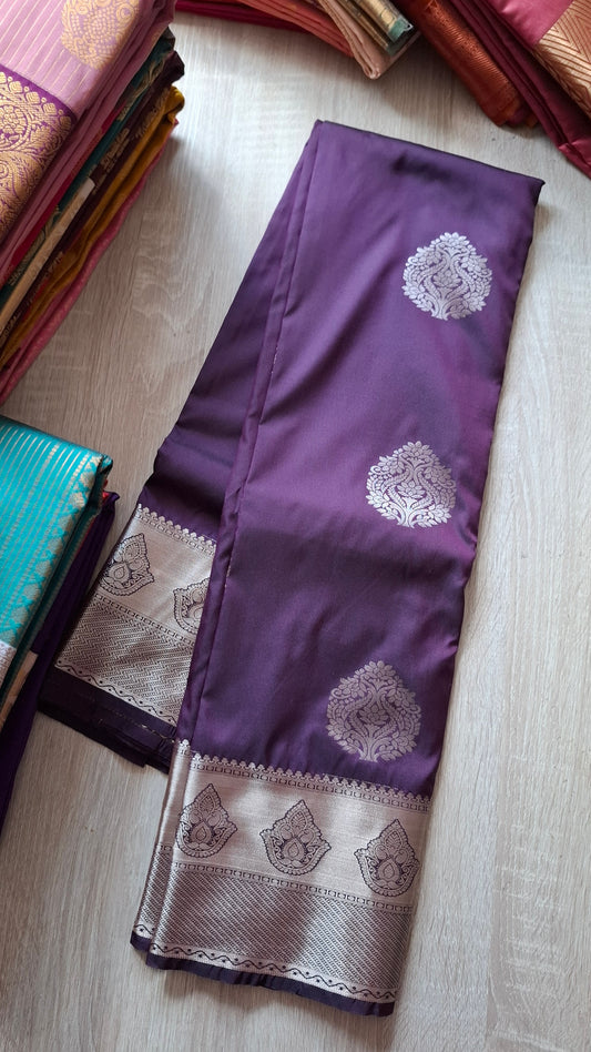 KANJI PATTU (PURPLE & SILVER)