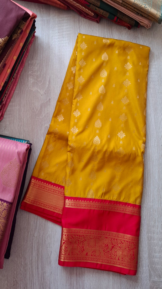 KANJI PATTU (MUSTARD & RED)