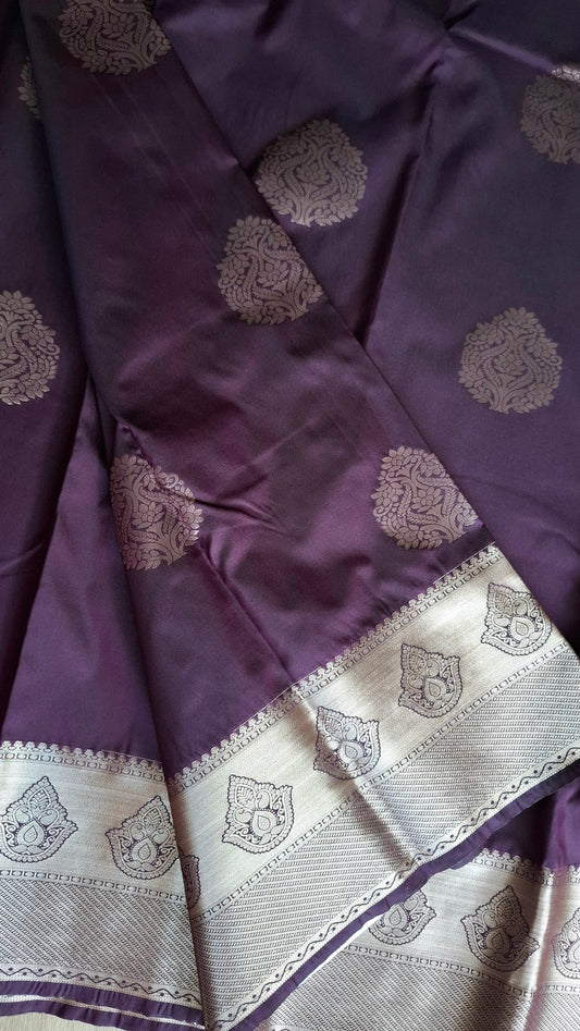 KANJI PATTU (PURPLE & SILVER)