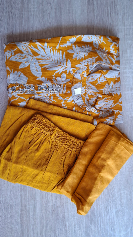 MUSTARD & WHITE 3 PIECE SET