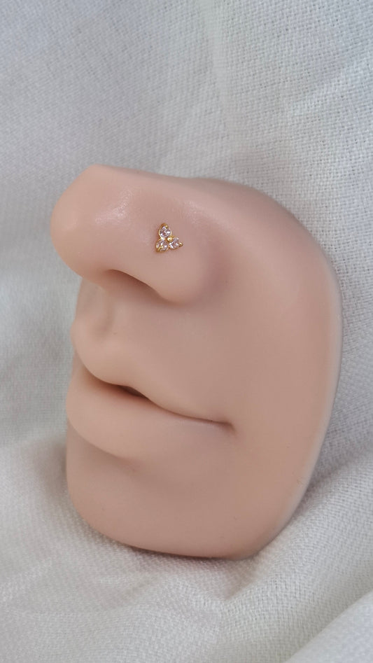 22ct Gold | CZ Nose Stud | 053
