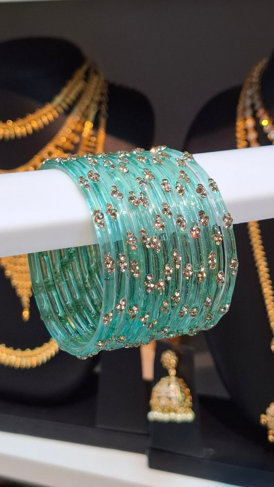 RAIN DROP BANGLES (AQUA)