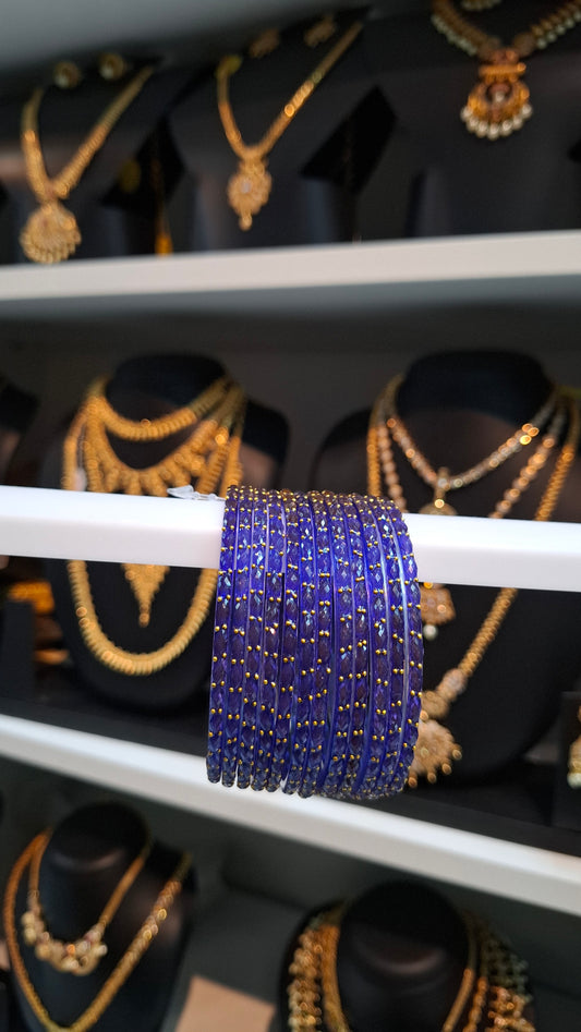 RAIN DROP BANGLES (DARK INDIGO)