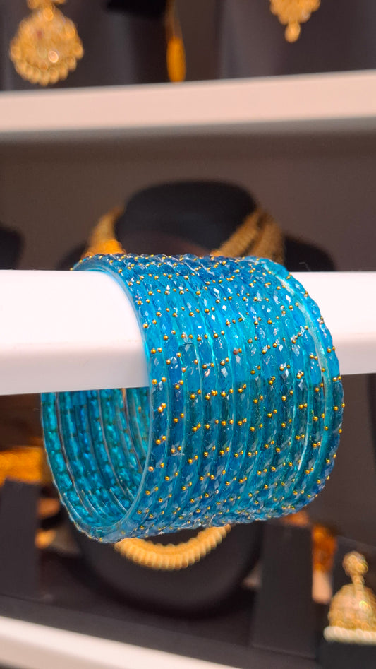 RAIN DROP BANGLES (LIGHT BLUE)