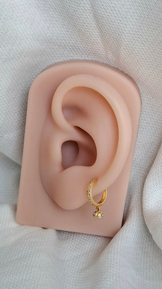 18ct Gold | CZ Nose ring | 058