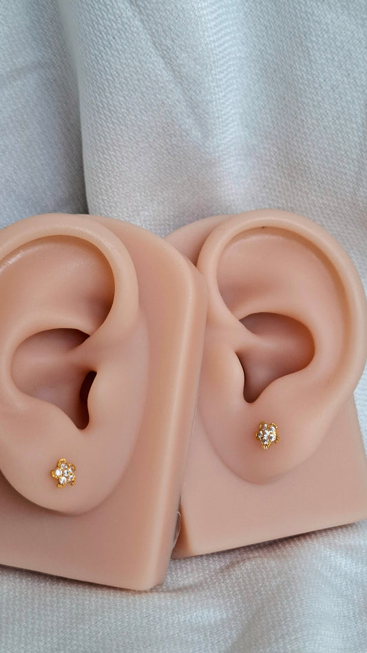 18ct Gold | CZ Ear Studs| 061