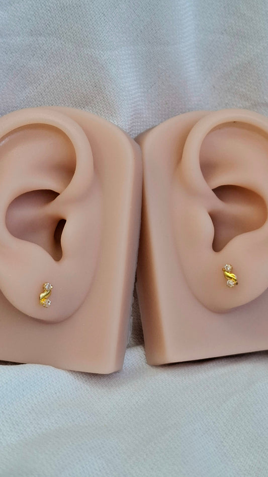 22ct Gold | CZ Ear Studs| 063