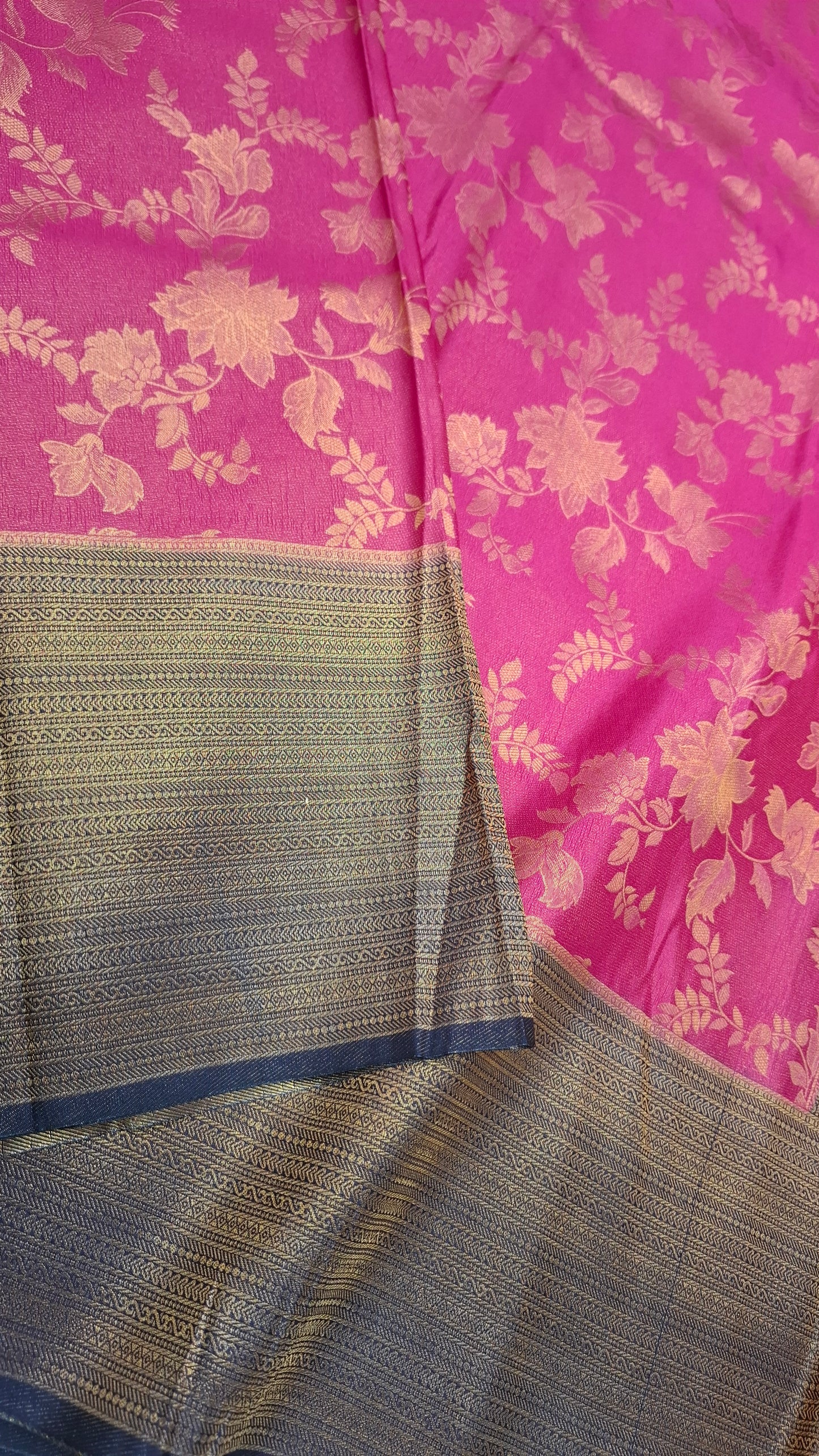 PINK & NAVY KUBERA SILK