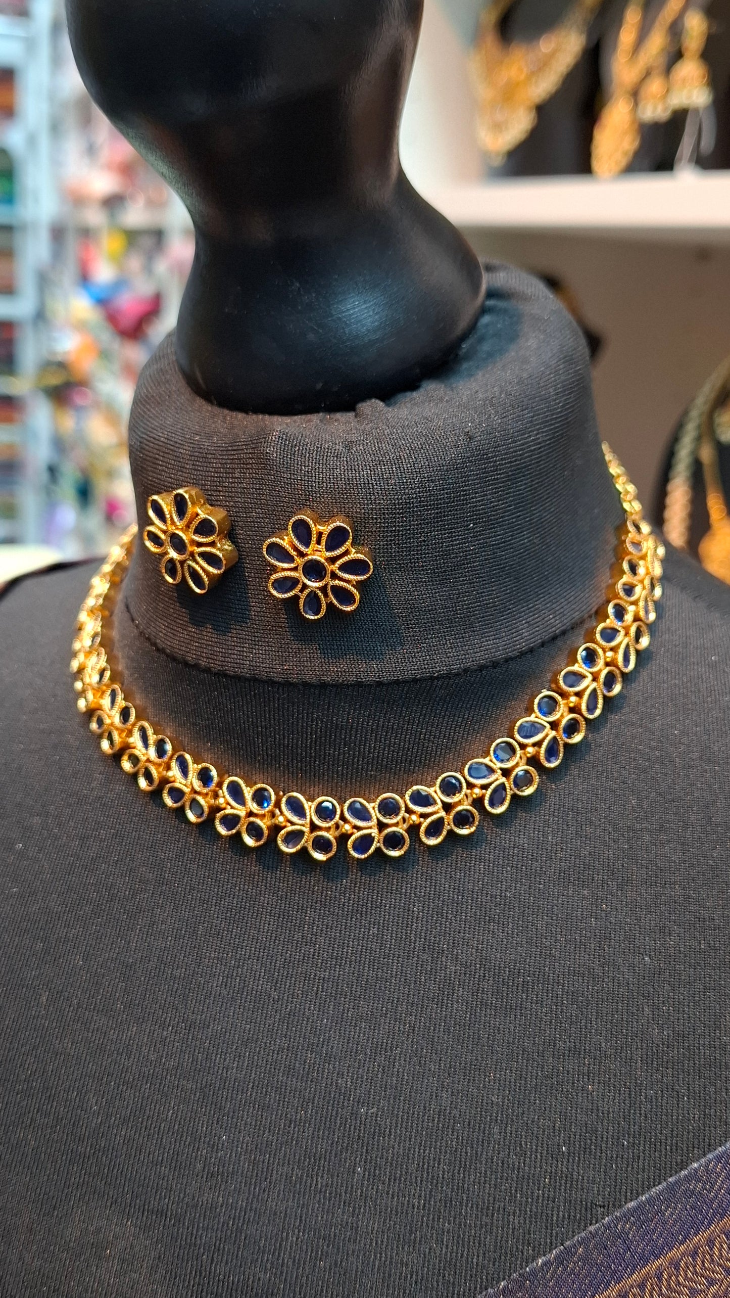 ANTIQUE GOLD SET (BLUE) E0209
