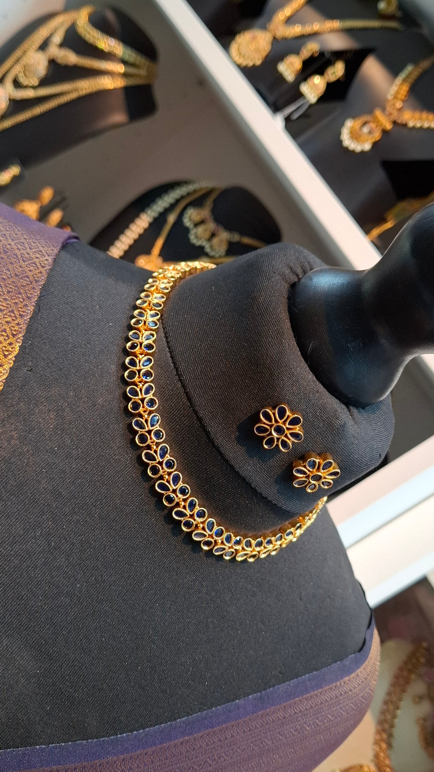 ANTIQUE GOLD SET (BLUE) E0209