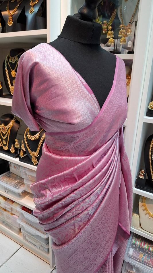PINK & SILVER KUBERA SILK