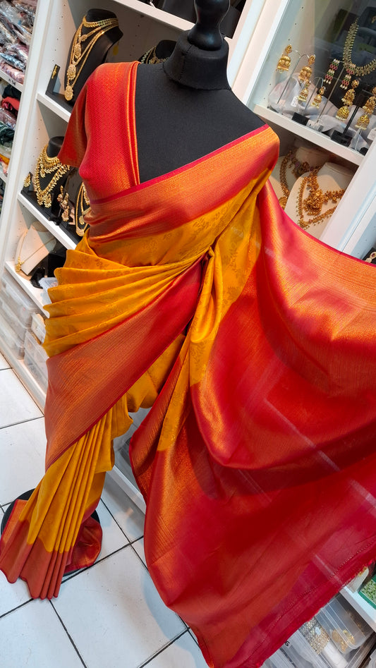 YELLOW & RED KUBERA SILK