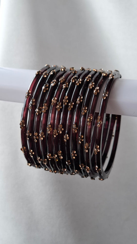 RAIN DROP BANGLES (BROWN)
