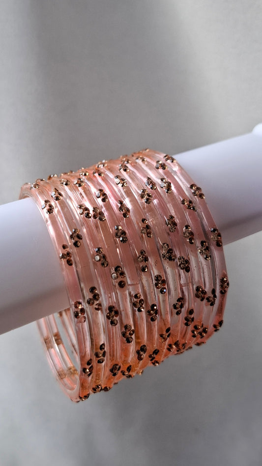 RAIN DROP BANGLES (SALMON PINK)
