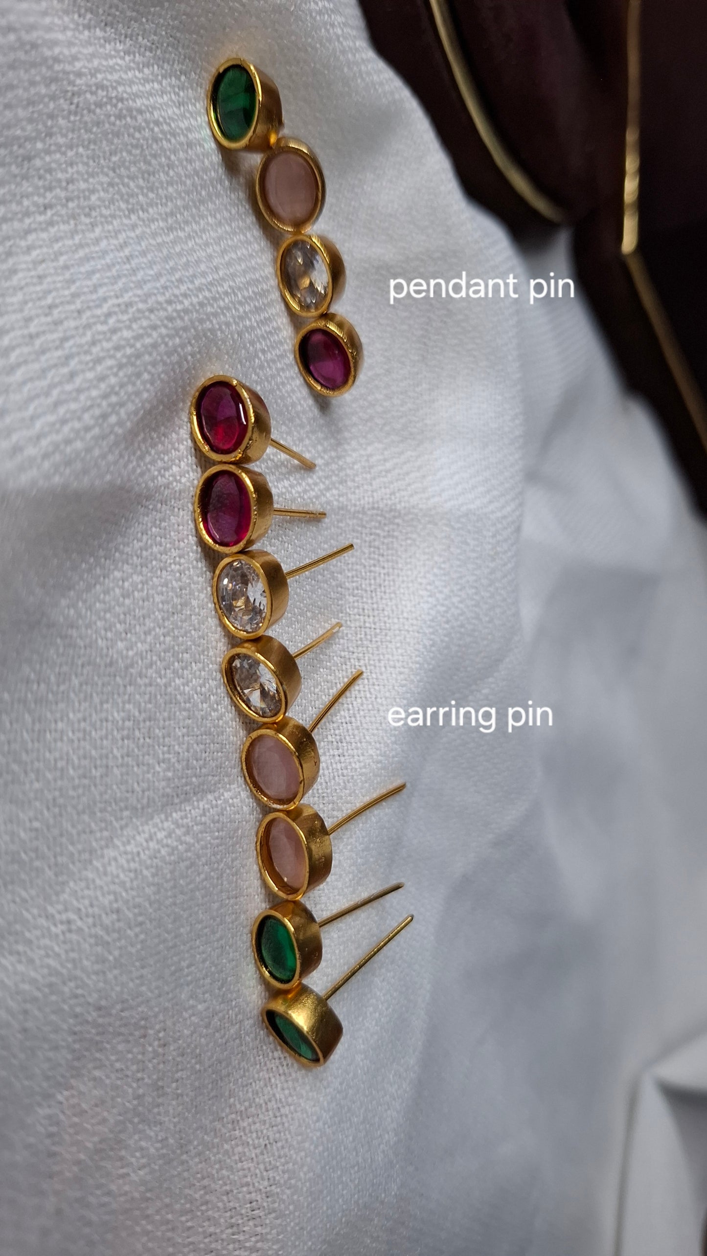 ANTIQUE GOLD CHANGEABLE STONE SET E0233
