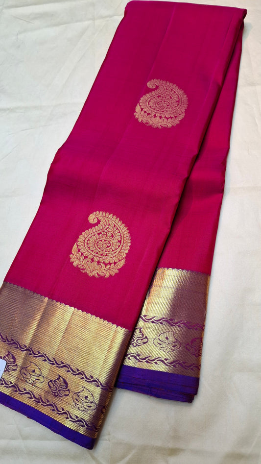 DARK HOT PINK & PURPLE KANJIPURAM