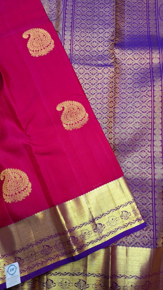 DARK HOT PINK & PURPLE KANJIPURAM
