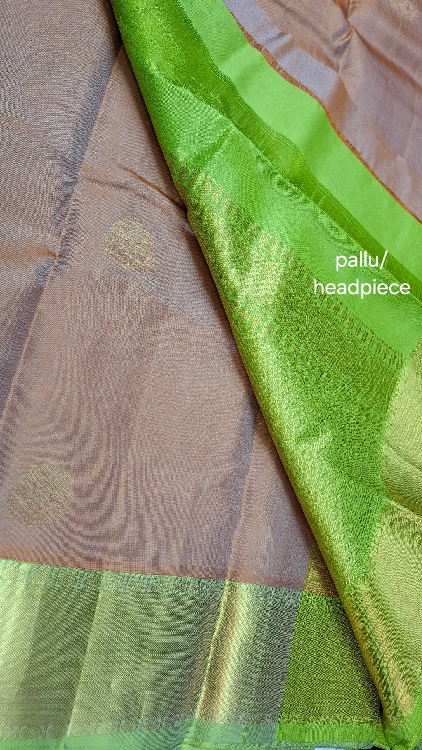 PINKISH BROWN PURE KANJIPURAM SILK