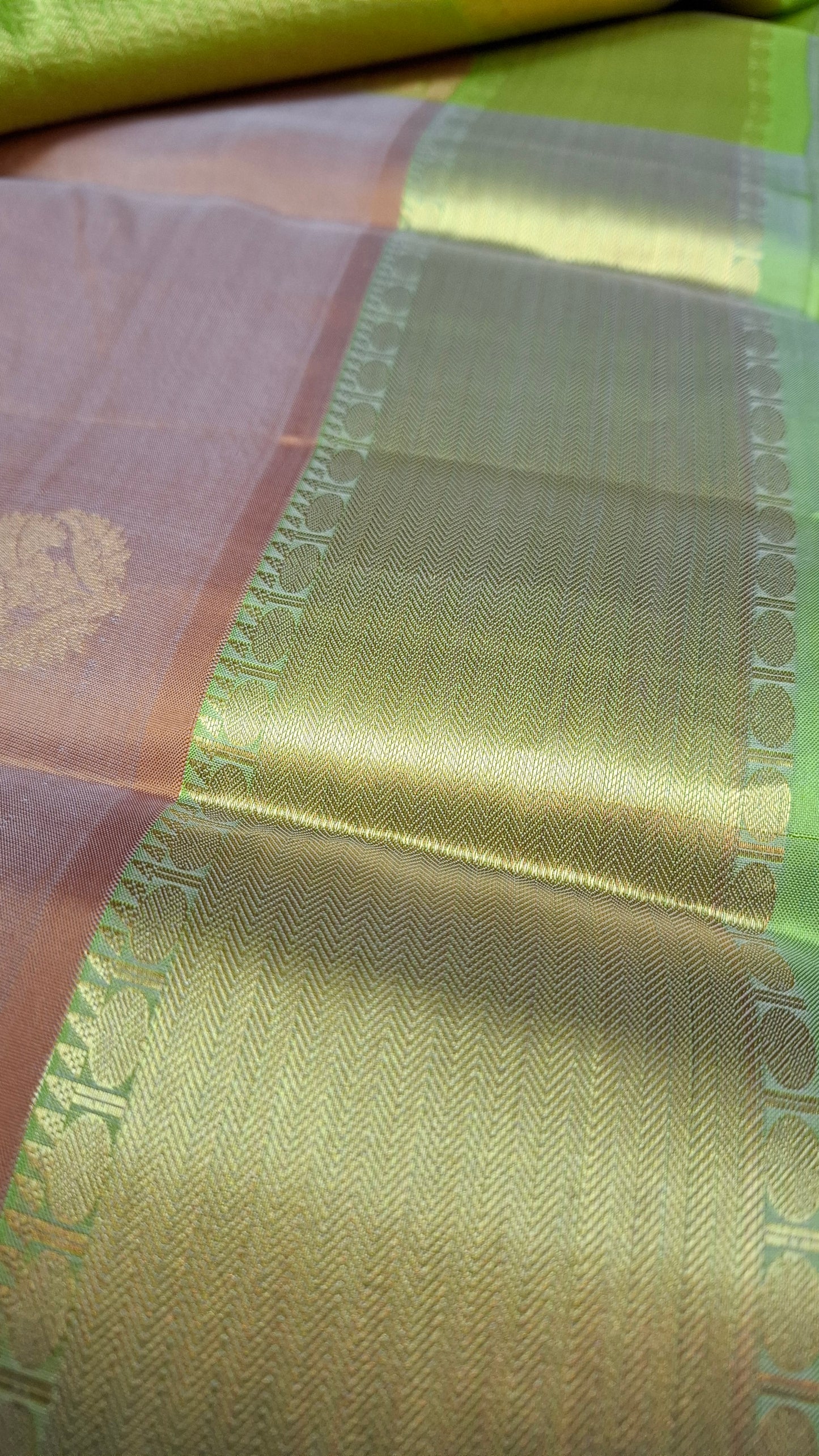 PINKISH BROWN PURE KANJIPURAM SILK