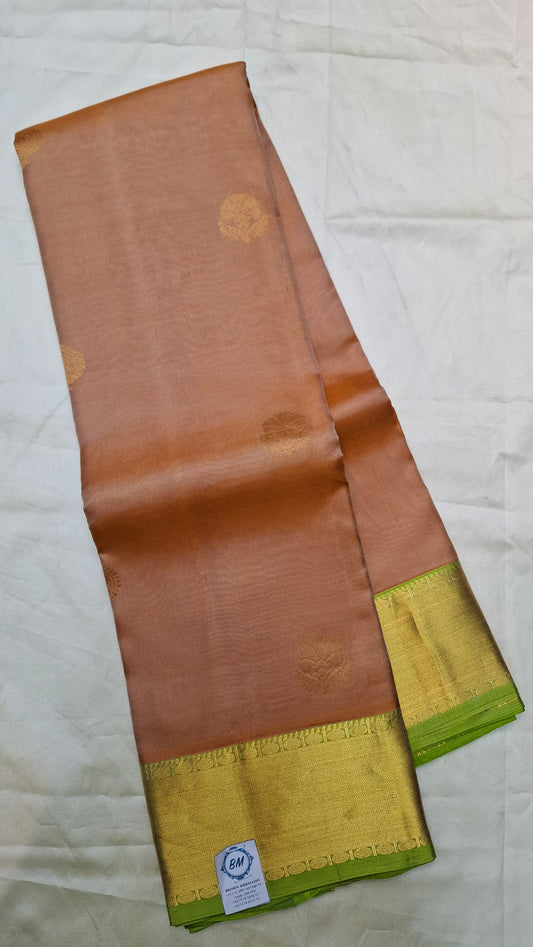 PINKISH BROWN PURE KANJIPURAM SILK