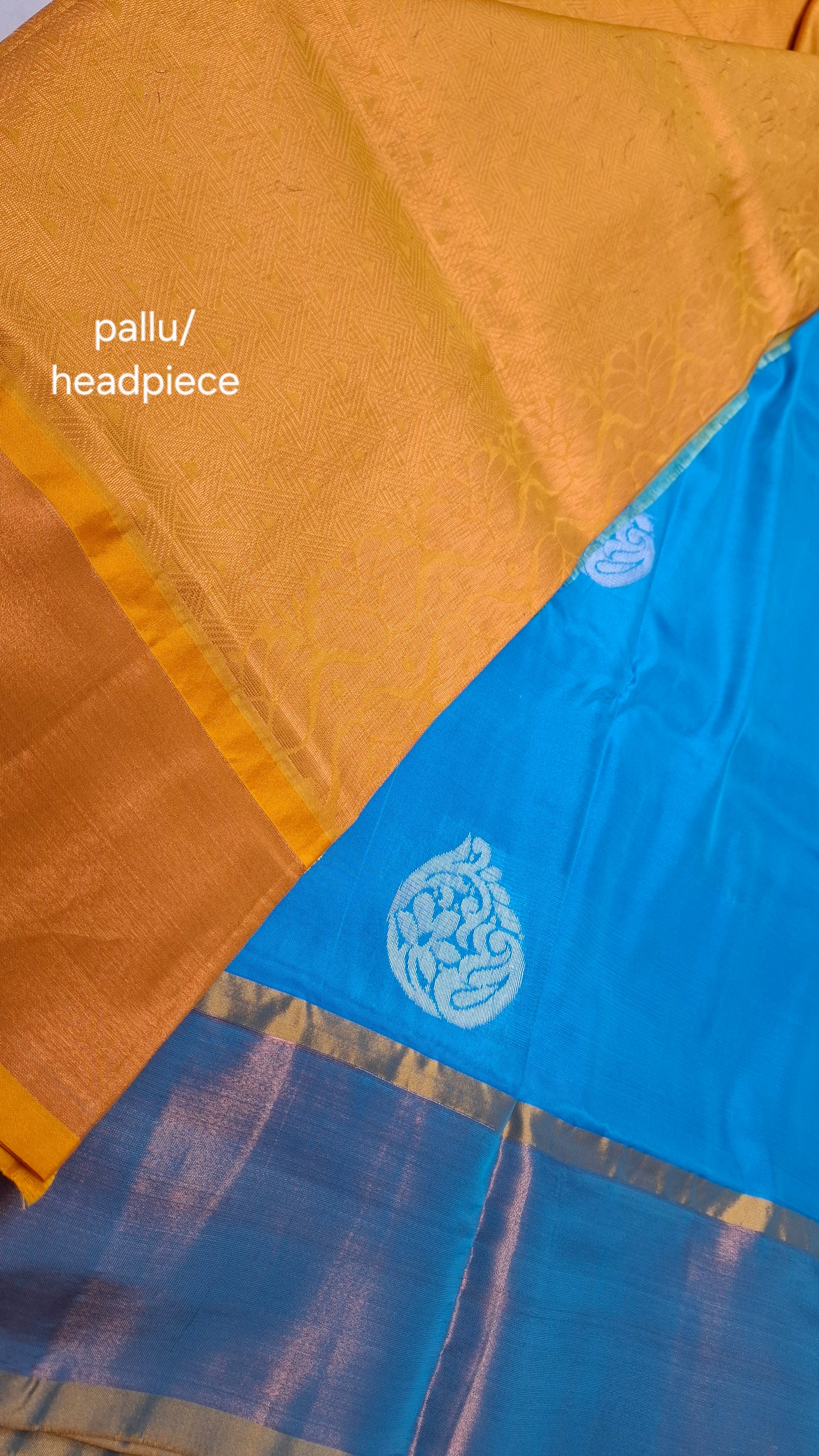 BLUE & MUSTARD UPPADA SILK