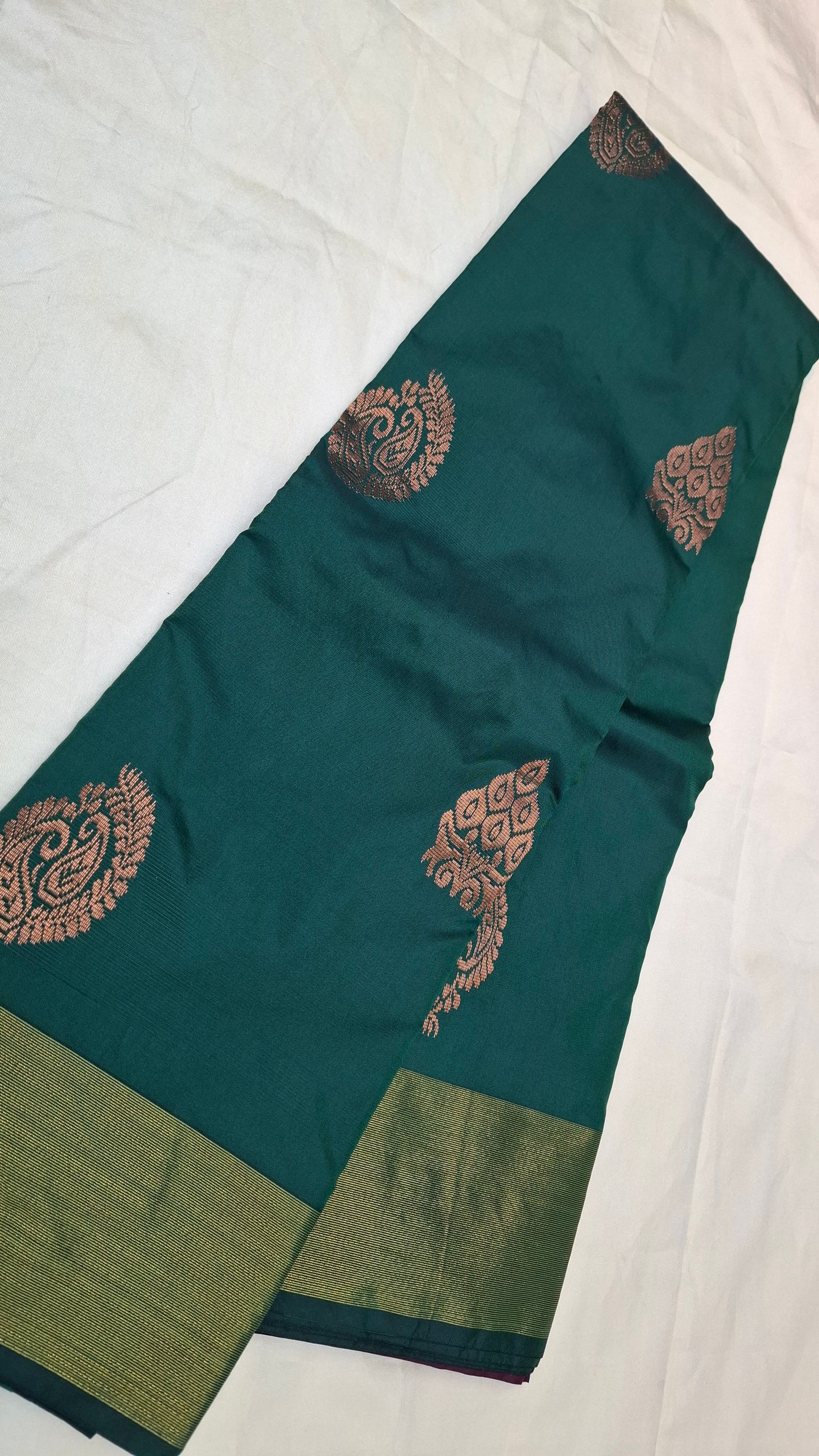 DARK GREEN & PURPLE SILK