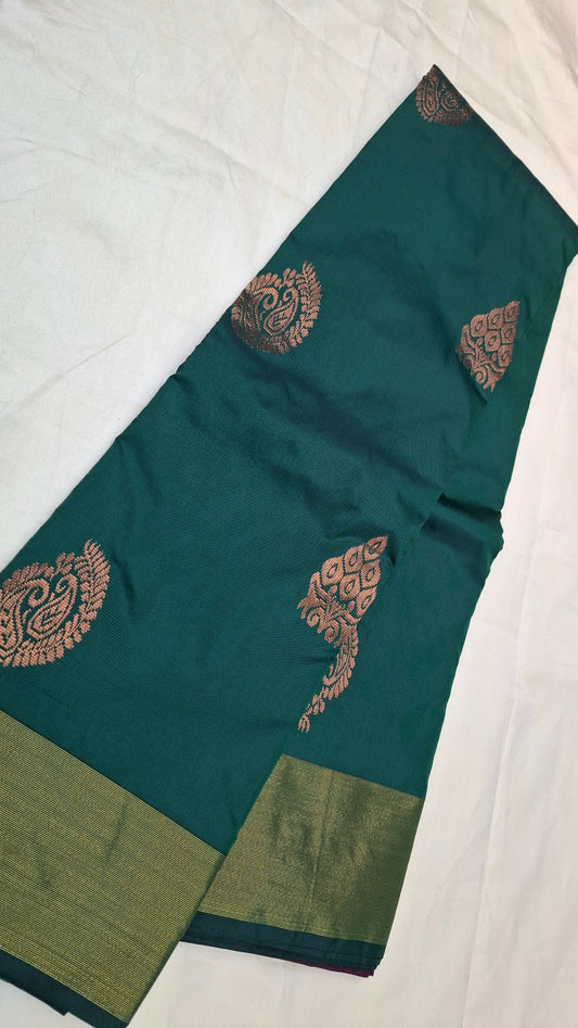 DARK GREEN & PURPLE SILK