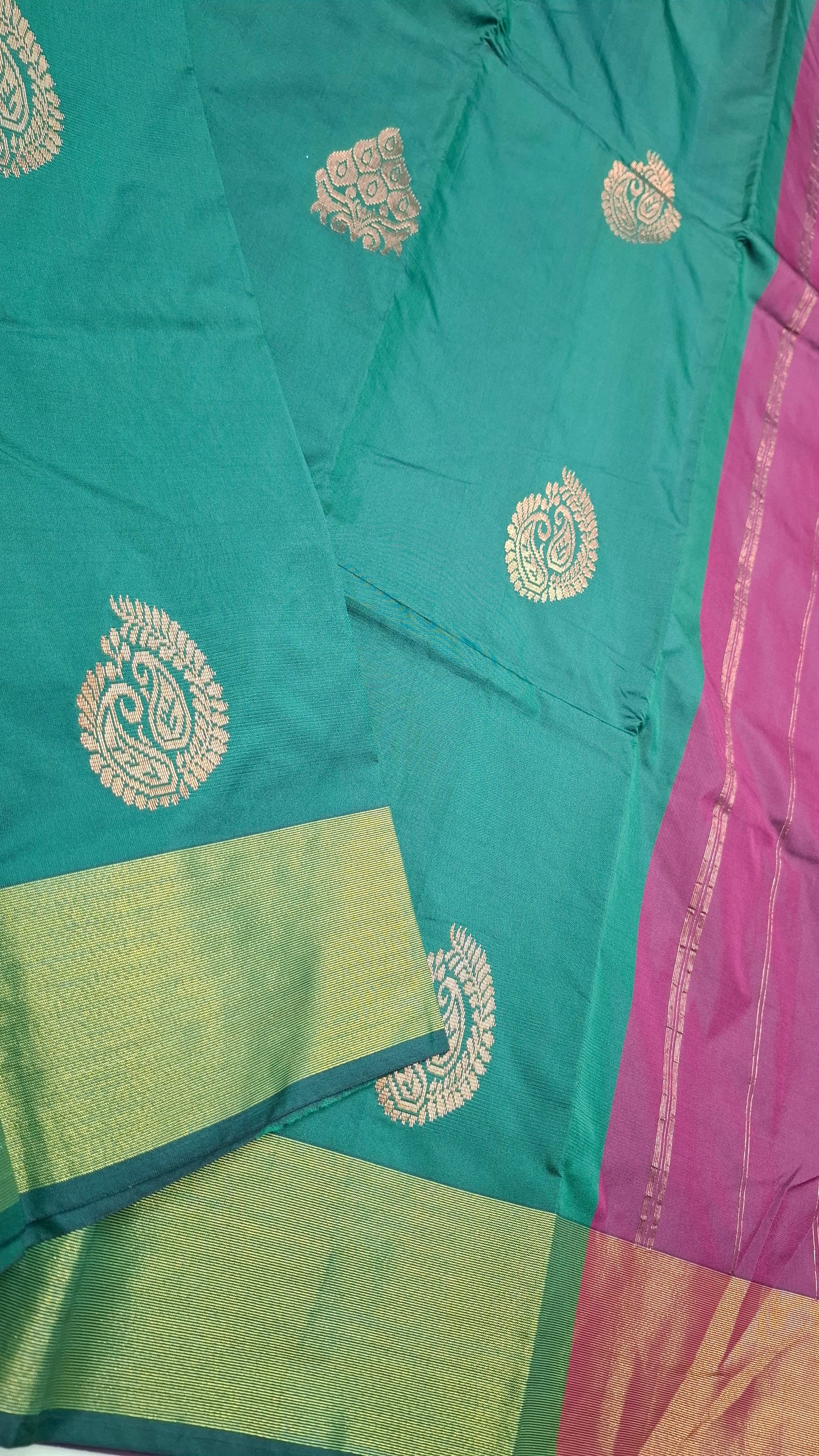 DARK GREEN & PURPLE SILK