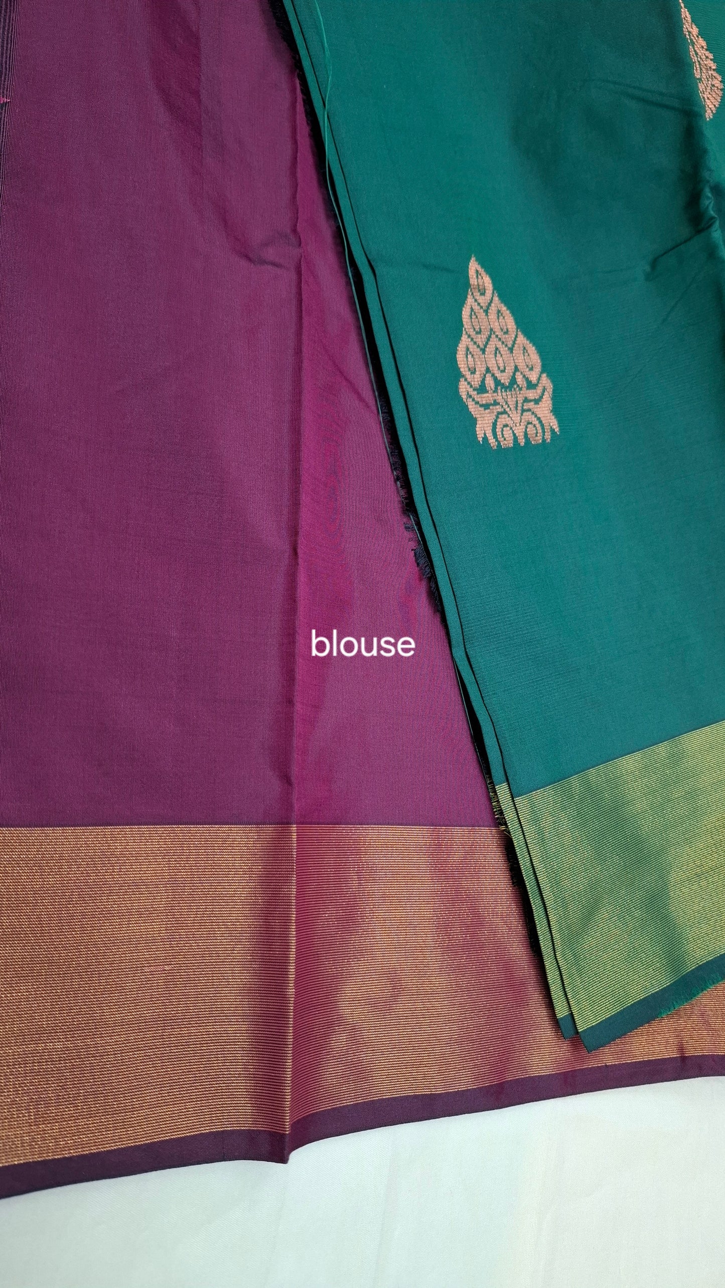 DARK GREEN & PURPLE SILK