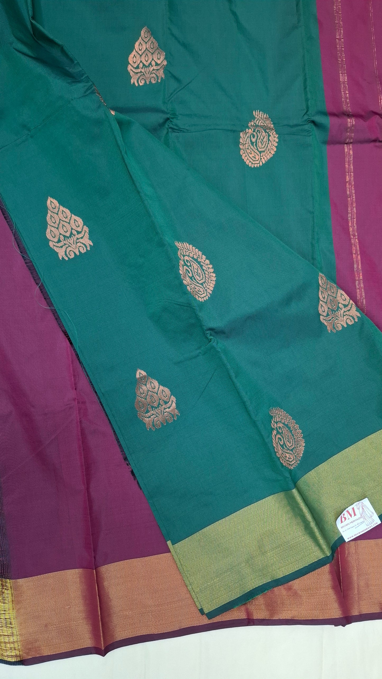 DARK GREEN & PURPLE SILK