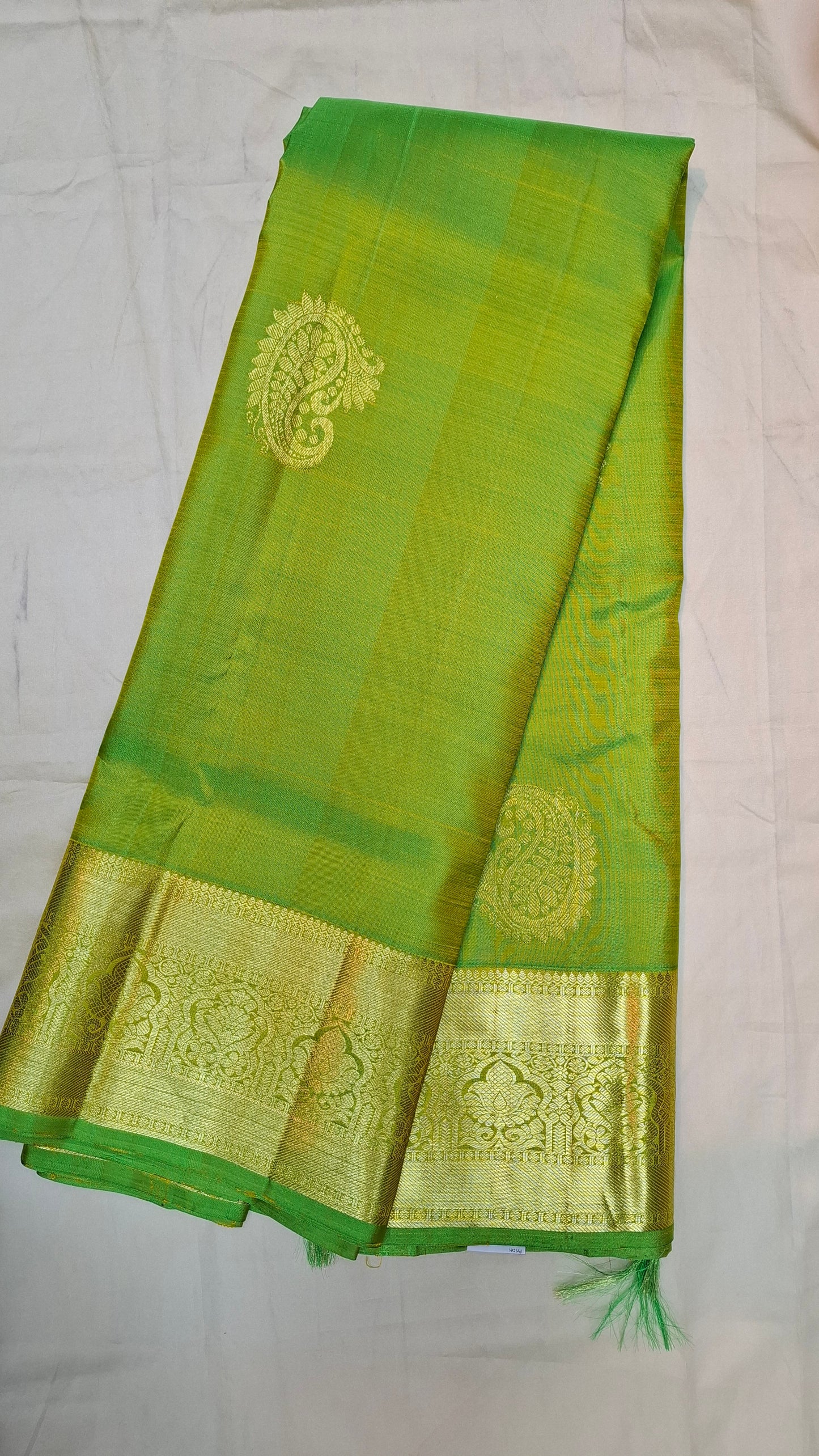 PARROT GREEN & GOLD PURE KANJIPURAM SILK
