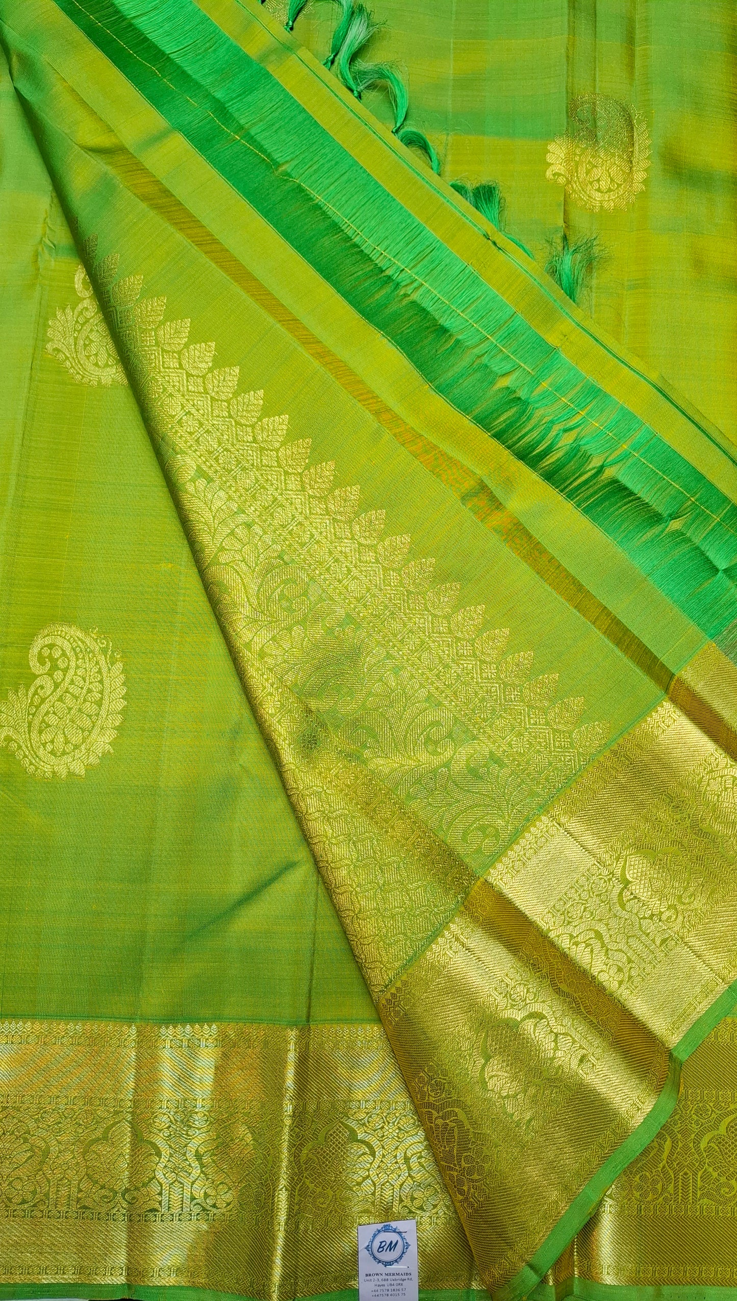 PARROT GREEN & GOLD PURE KANJIPURAM SILK