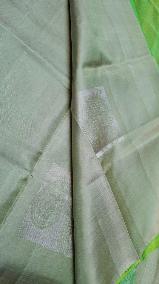 SAGE GREEN PURE KANJIPURAM SOFT SILK