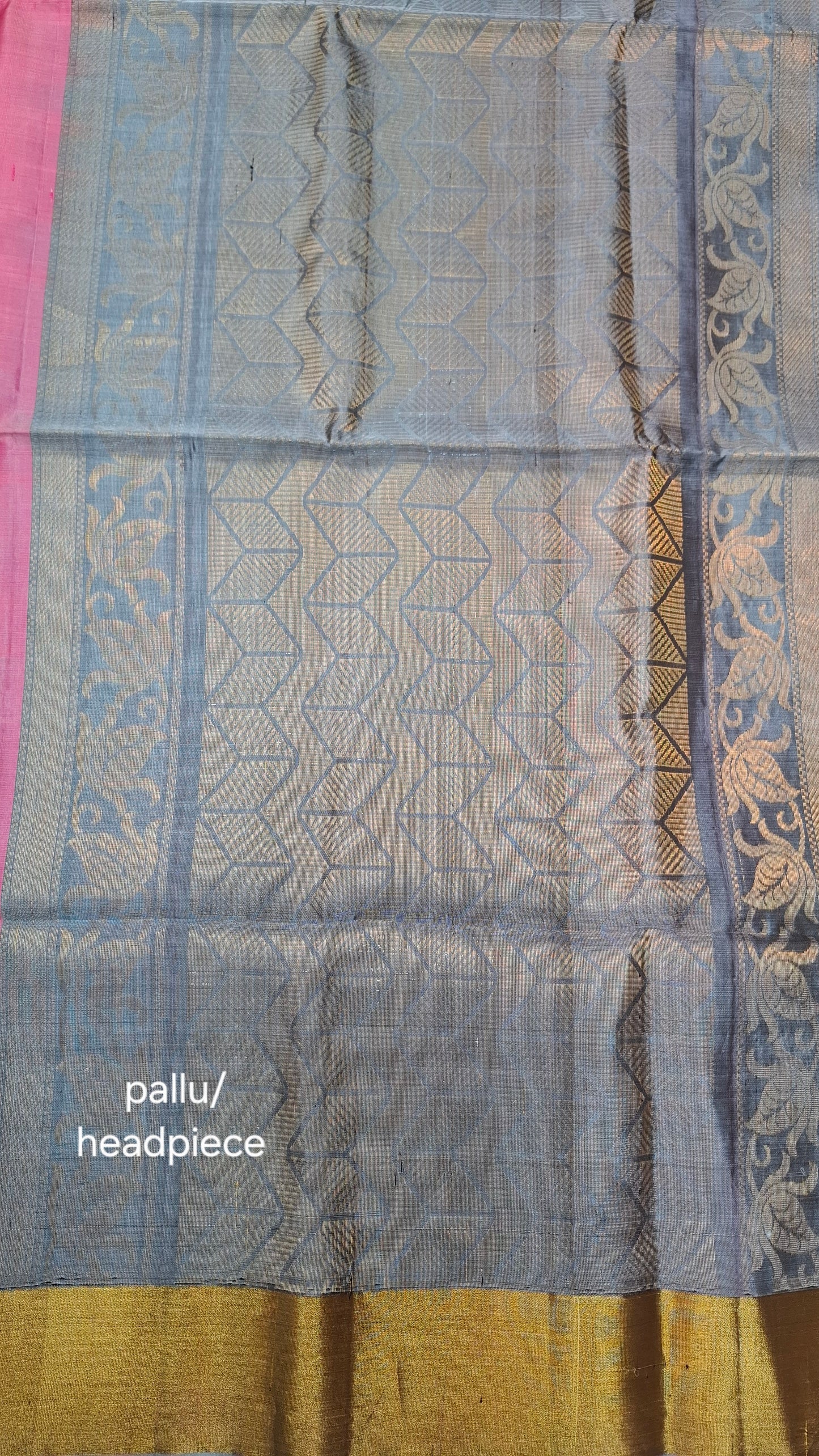 PINK & GREY PURE KANJIPURAM SOFT SILK